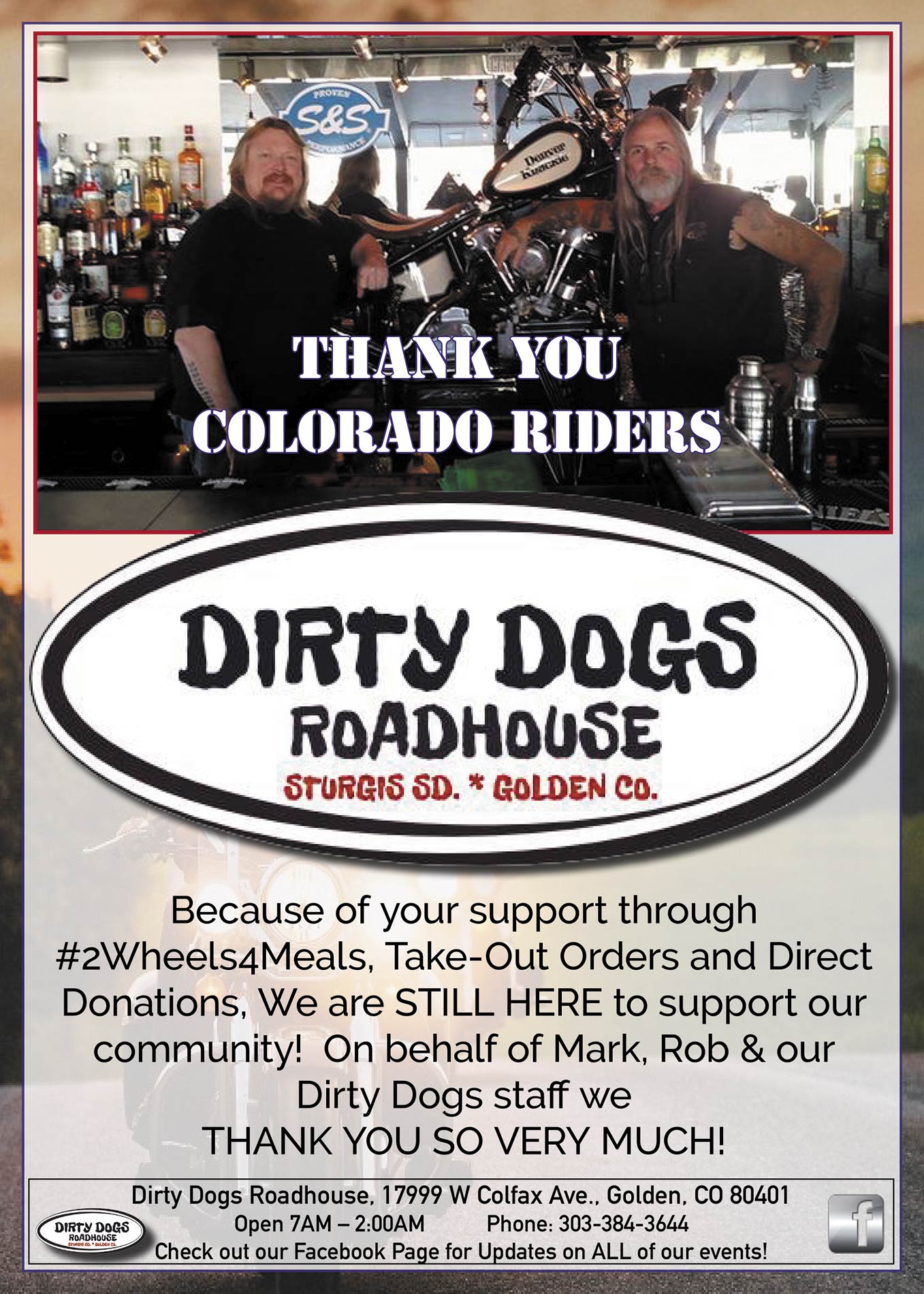 Dirty Dogs Roadhouse Calendar: June 2020